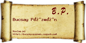 Bucsay Pázmán névjegykártya